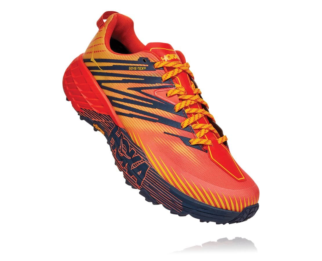 Bocanci Hoka One One Speedgoat 4 Gore-Tex Barbati - Rosii / Aurii | Romania AOGY27849